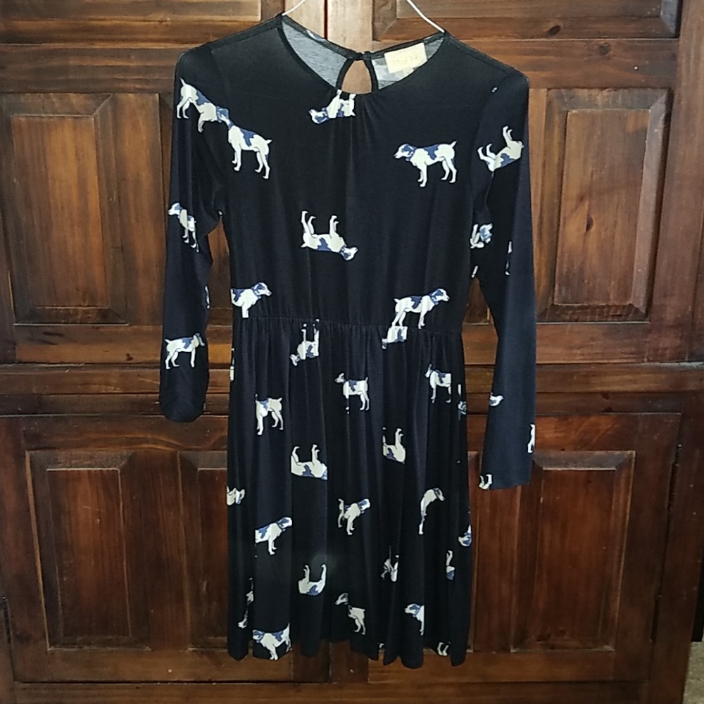Modcloth black dog print swing dress
